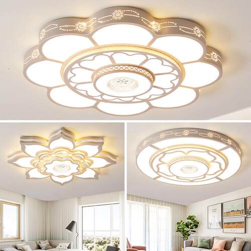 简约现代吸顶灯led花瓣新中式水晶客厅灯佛堂工程灯莲花展厅灯具