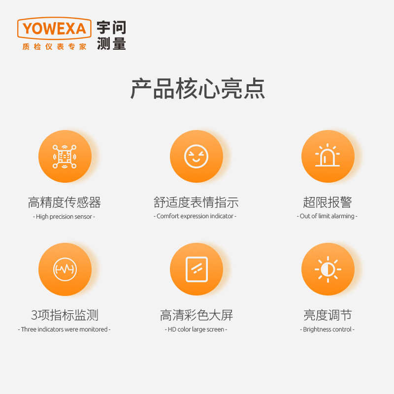 二氧化碳检测仪红外CO2检测空气质量检测仪室内三合一温度湿度计