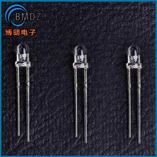 2mm奶嘴型蓝色长脚 F2雾状白发蓝光 直插 led灯珠 LED发光二极管