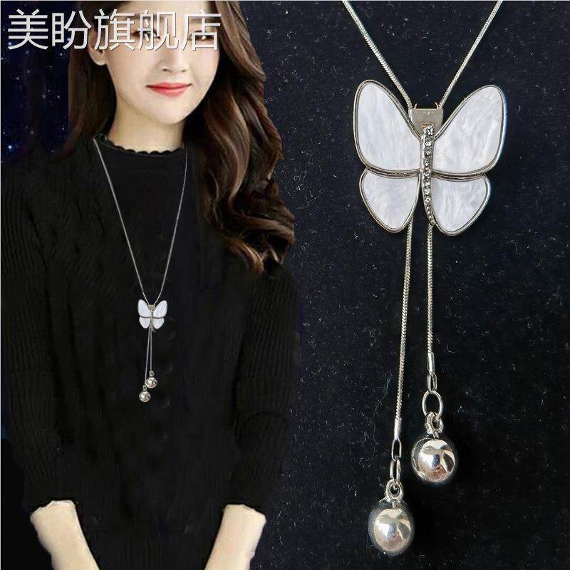 韩版两用胸针长款毛衣链女百搭项链时尚高级感流苏秋冬衣服配件