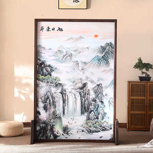 新中式 室内木质隔断双面办公室遮挡 屏风隔断客厅现代中式 座屏整装
