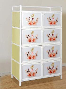 橱柜碗柜小型出租屋家用多层铝合金餐边柜简易茶水柜厨房储物柜P^