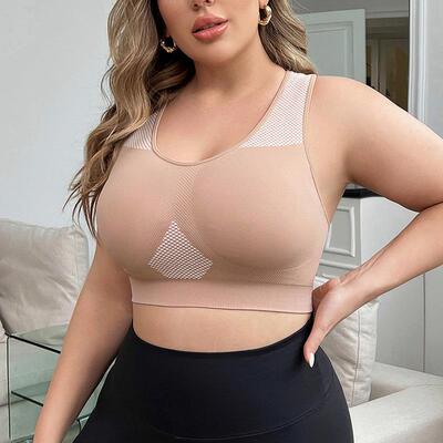 Fat plus size sports bra for women, breathable yoga,