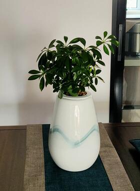 高档景德镇水陶瓷干花花瓶摆件客厅盆器桌面插花神器培皿小花陶罐
