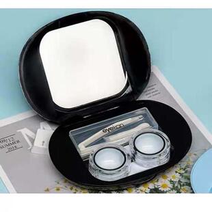 隐形眼镜盒便携美瞳盒子高级感免拧盖伴侣盒小巧磁吸护理收纳盒