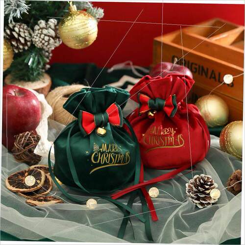 Christmas gift bag Apple velvet bag Christmas Eve candy box