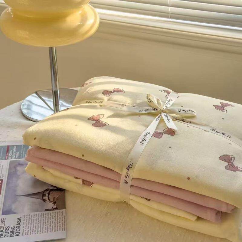 205新上款纯宿棉全棉双层纱面料四件套舍三件套被套2单被xy-全棉