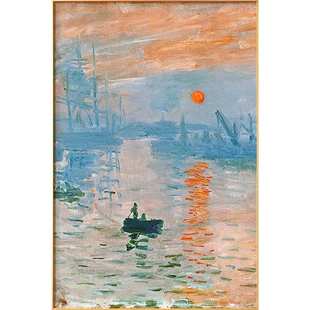 莫奈客厅装 饰画沙发背景墙抽象壁画大幅落地画玄关走廊风景挂画