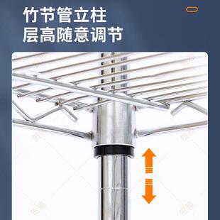 不锈钢色多功能多层家用厨房置物架落地阳台可调节花架子简易货架