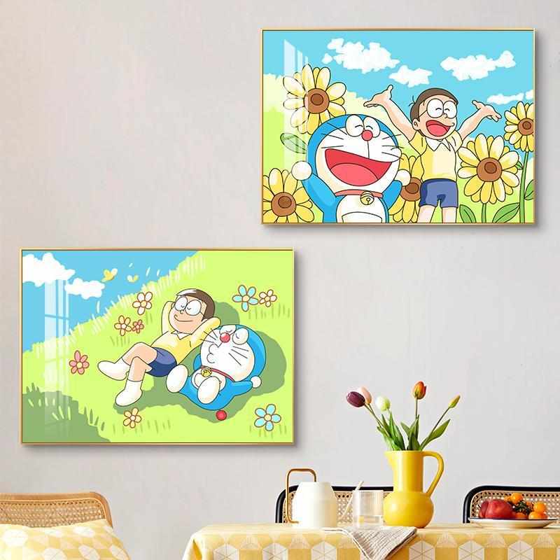 哆啦a梦电表箱装饰画卡通配电闸盒盖板餐厅总开关弱电源遮挡挂画