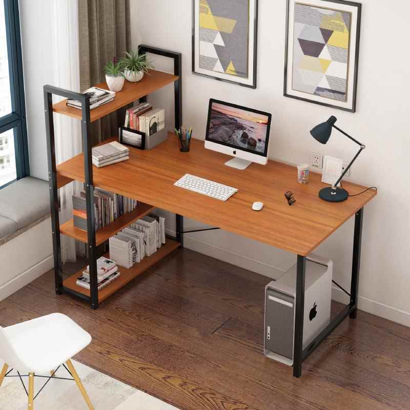 电脑桌台式  家用转角书桌书架  一体桌卧室学生学习桌子 办公桌写字桌