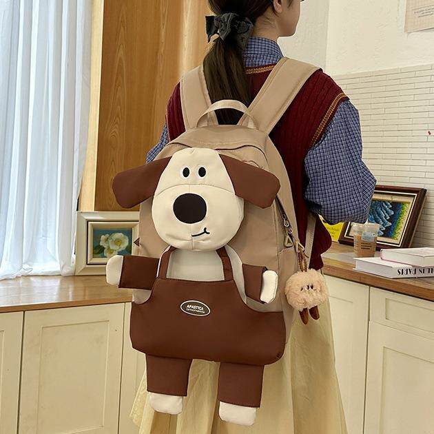 日系ins休闲百搭卡通书包少女大学生可爱小狗双肩包高中学生背包