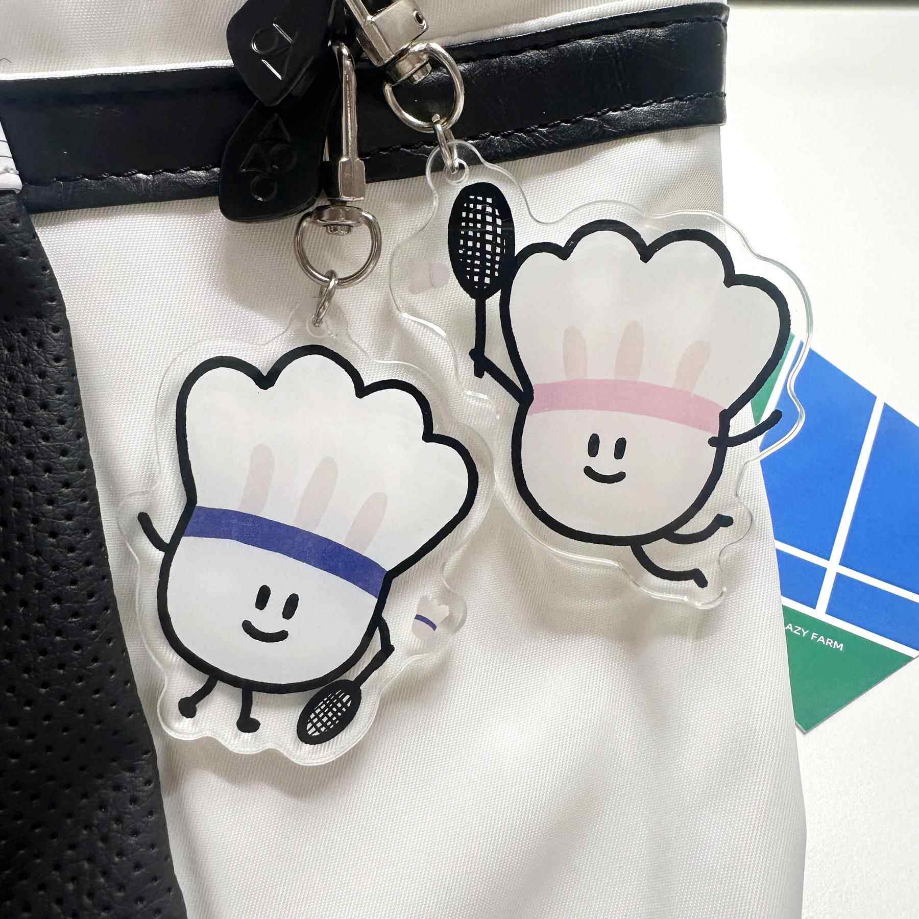 INS羽毛球钥匙扣背包球包包挂件可爱卡通配饰情侣球友礼物周边