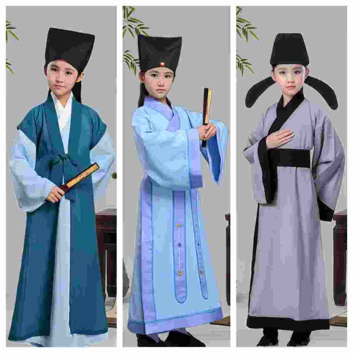 古装书生服装苏东坡才子演出服公孙策许仙江南秀才演出服宋朝儿童