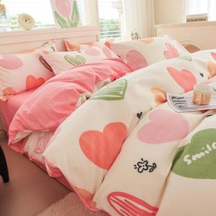 冲量南通家纺床单被罩加厚臻棉磨毛小清新田园风四件套