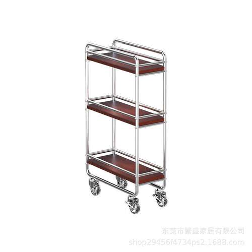 中古风夹缝小推车落地置物架客厅零食收纳架极窄缝隙可移动储物柜