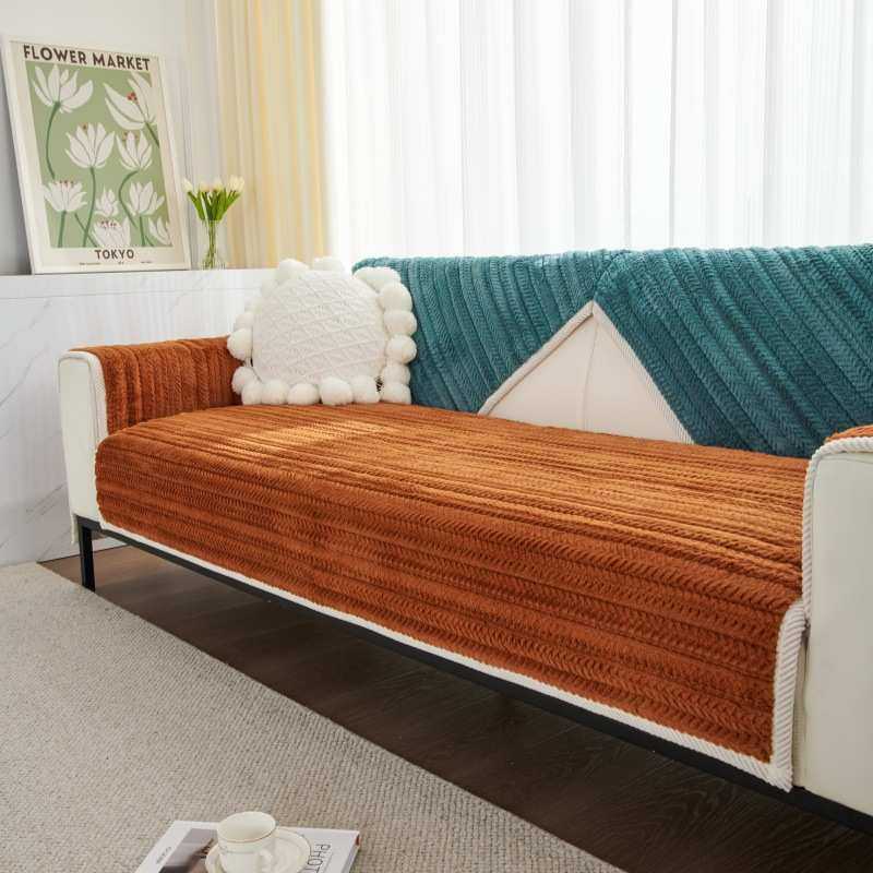 冬季毛绒沙发坐垫现代简约保暖靠背垫加厚防滑盖布单人双人沙发垫,居家布艺,沙发套,淘宝优惠券,粉丝福利购,淘宝优惠卷