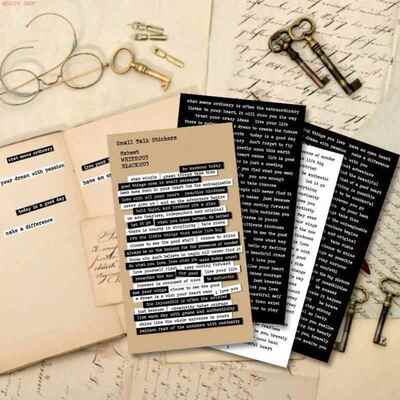 406PCS Vintage Small Talk Text Collection Stickers DIY Diary