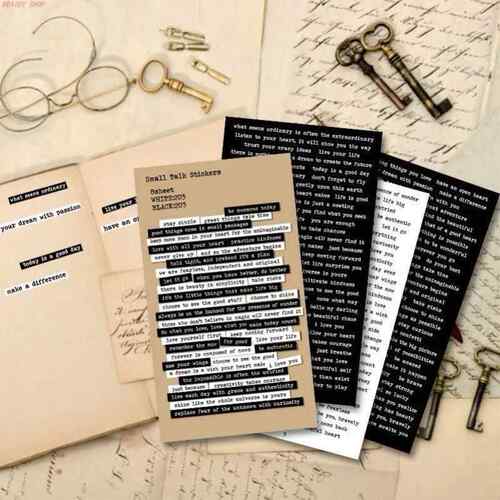 406PCS Vintage Small Talk Text Collection Stickers DIY Diary