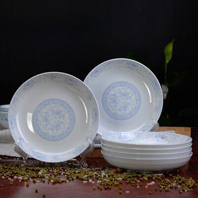 老式怀旧高温釉下陶瓷盘盘米盘水果盘深盘釉下彩健康餐具可微波