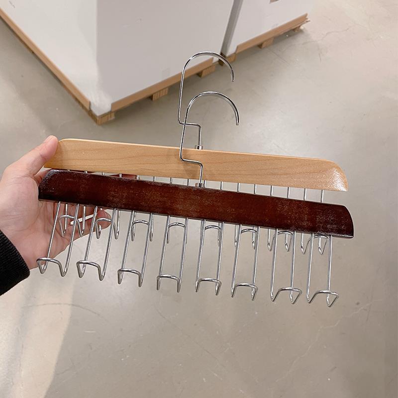 木质多功能衣架挂内衣背心领带收纳架子家用宿舍用挂钩波浪晾衣架