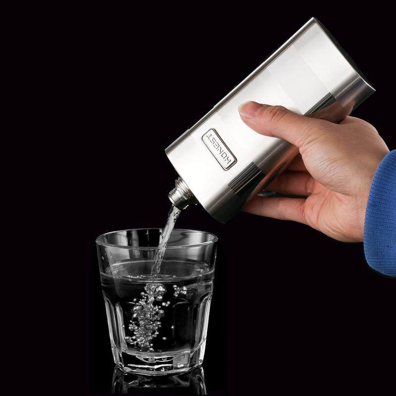 百诚304不锈钢大容量酒壶户外随身便携12盎司男士酒壶配酒杯