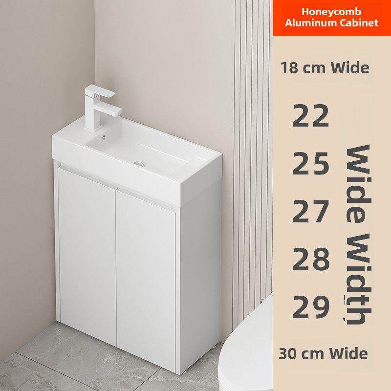 落地式蜂窝铝浴室柜洗脸盆柜组合陶瓷盆洗脸盆小公寓小尺寸迷你极