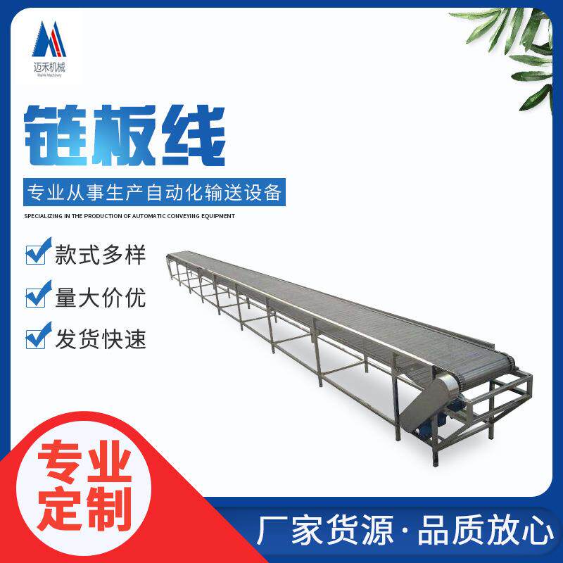 小型链板线生产车间皮带输送机升输送机