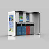 供应户外城市滚动广告垃圾箱小区公园用Ai智能垃圾分类箱厂家加工