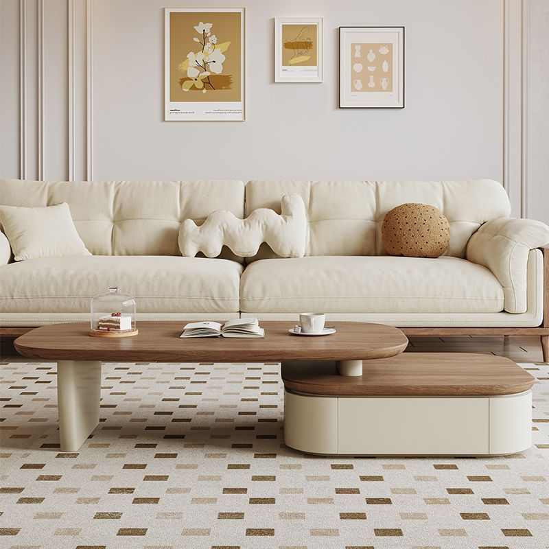 中古风茶几落地电视柜组合套装轻奢高级感现代简约小户型伸缩茶几