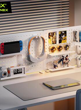 松能X白色金属洞洞板置物架立式AX9W配件免打孔宿舍电脑桌面改造