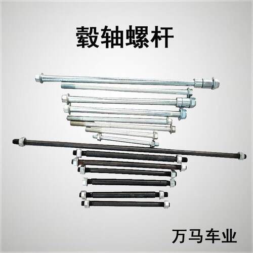 适用电动车10*170轴杆电摩轴套叉轴轮毂中轴10*190减震轴螺杆螺帽