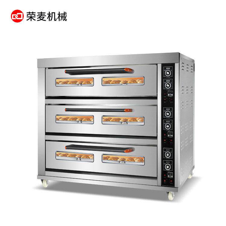 厨房设备大型烤炉烘焙3层9盘大容量三层面包蛋糕披萨蒸汽烤箱商用