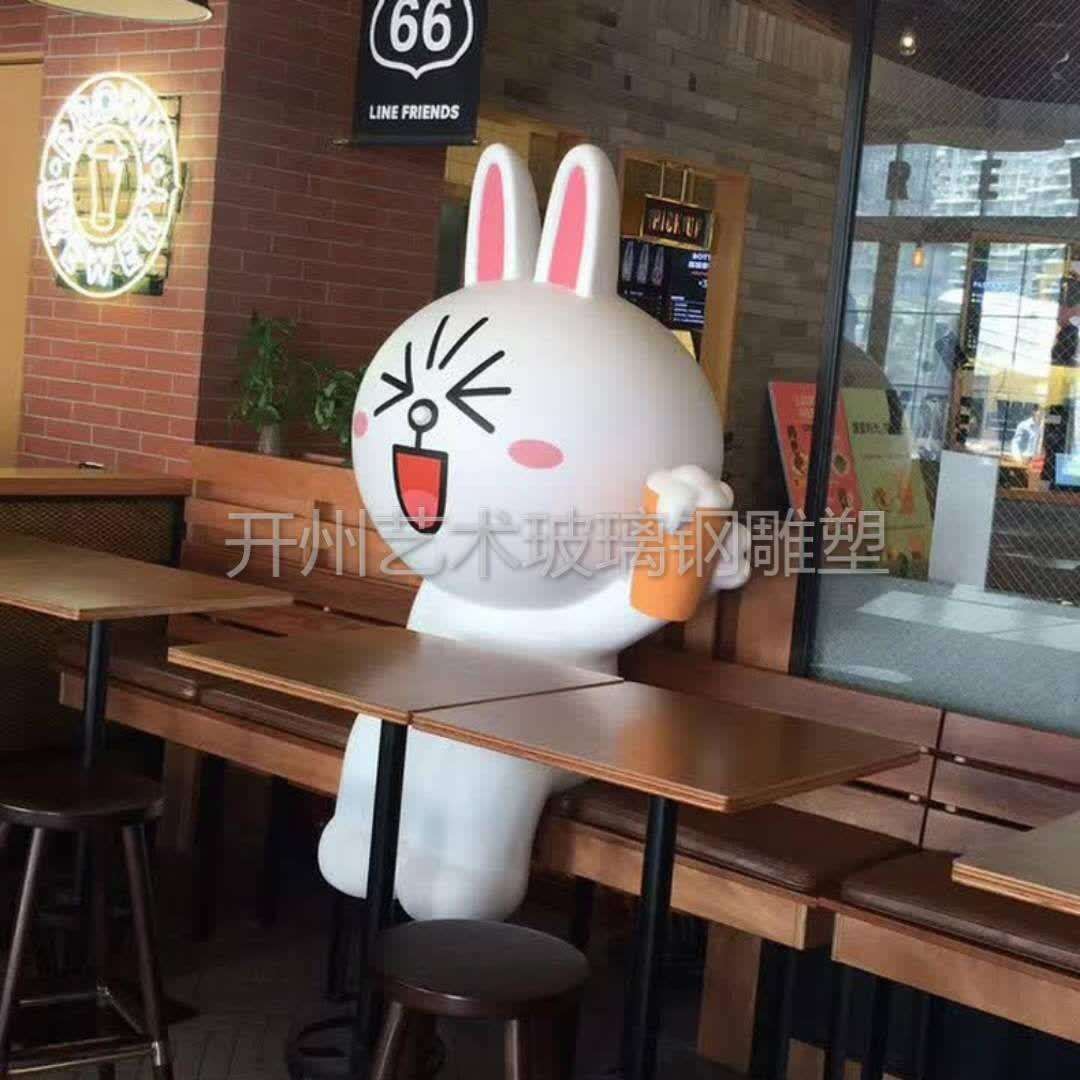 玻璃钢雕塑公仔落地美陈摆件品景观园林大型树脂动物大型厂家直销