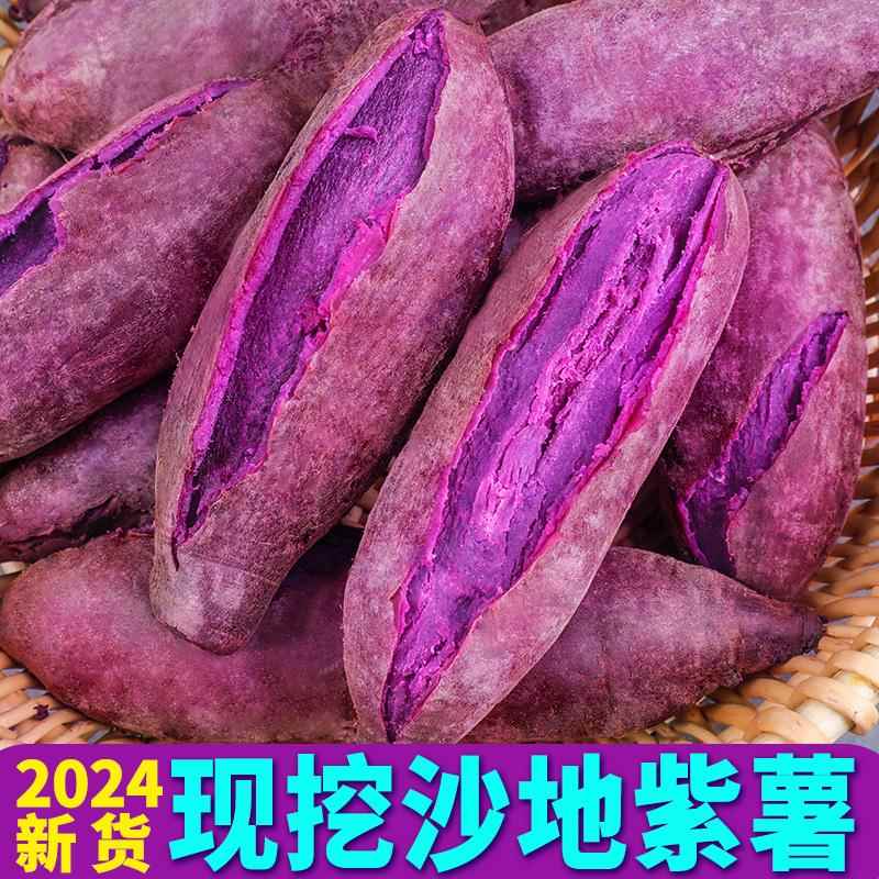 现挖紫薯新鲜农家自种紫心地瓜蜜薯番薯9斤香薯烟薯山芋板栗红薯