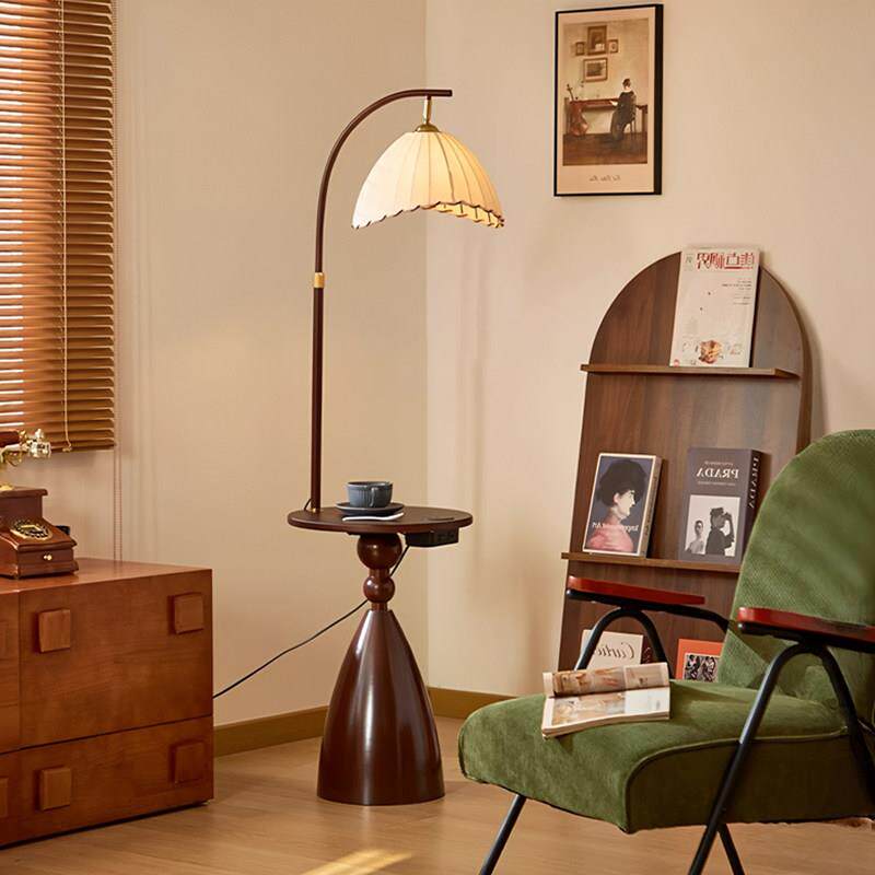 落地灯氛围客厅沙发旁边高级感中古覆古风床头置物架一体卧室台灯