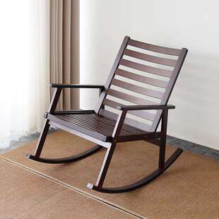 阳台家用老人专用懒人楠竹躺椅休闲大人午睡午休实木逍遥椅摇摇椅