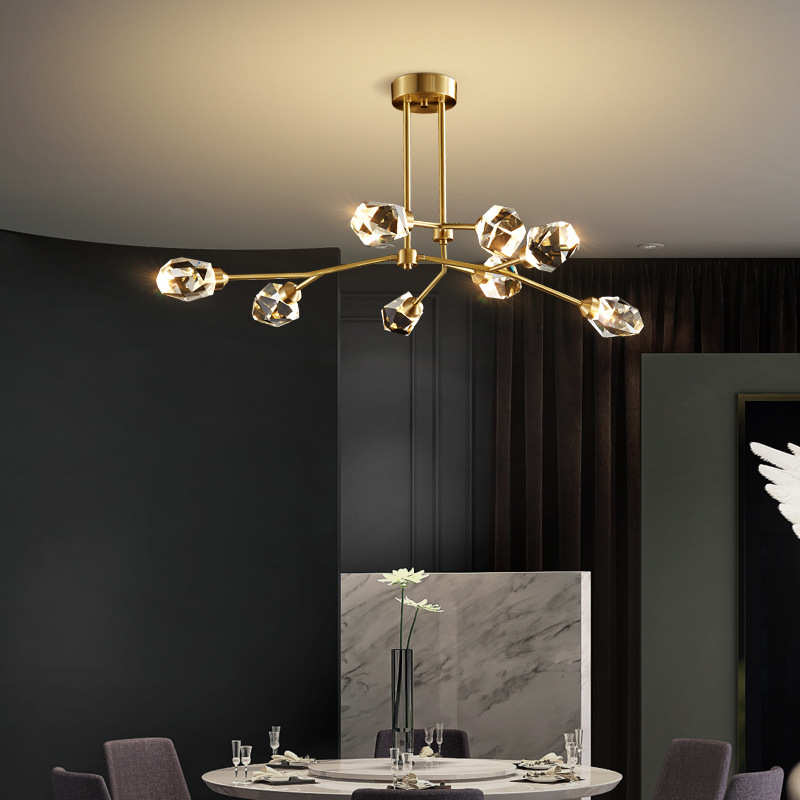 后现代全铜轻奢设计感客厅主灯北欧简约大气卧室大厅LED水晶吊灯