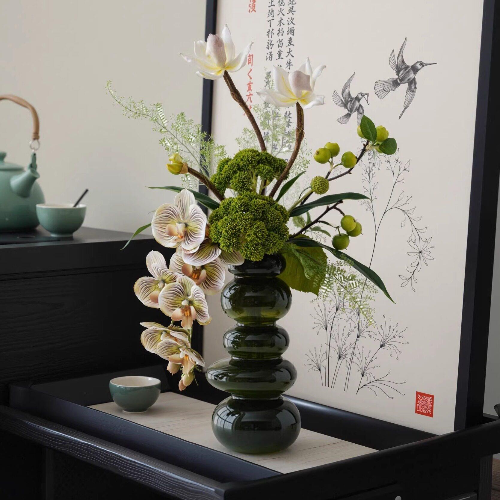 法式蝴蝶兰彷真花假花摆件家居客厅插花花束软装插花餐桌花艺装饰