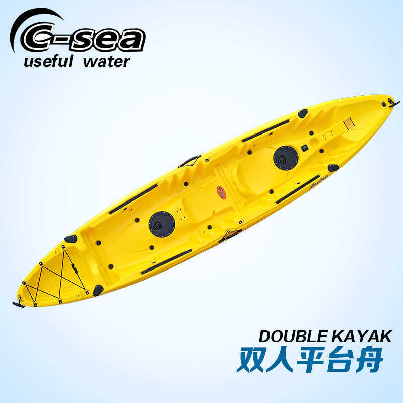 QSSOT39000-B双人旅行舟滚塑皮划艇单人独木舟塑料船硬艇塑料船渔