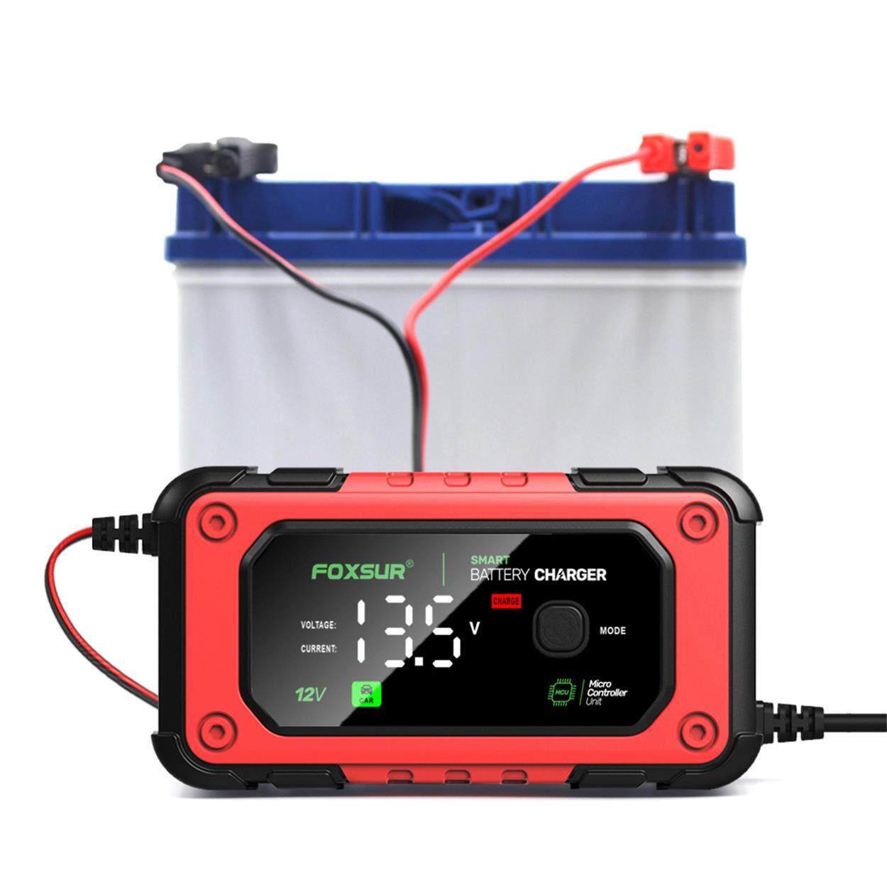 汽车电瓶充电器12v6A伏摩托车充电器智能自动修复型蓄电池充电机