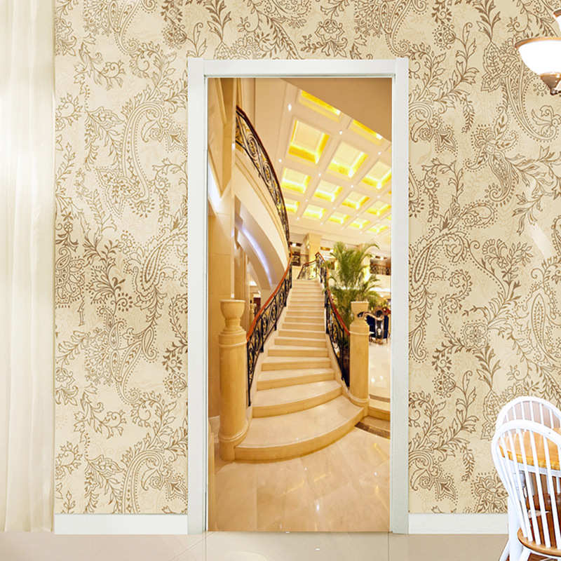 巨创货源PVC贴纸3D个性自粘门贴 现代墙面装饰墙贴 大厅楼梯