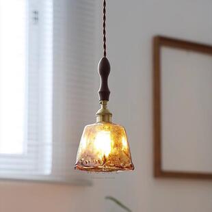 中台古北欧奶油床头过道玄关餐厅灯美式 风室氛269围黄铜玻璃卧吧