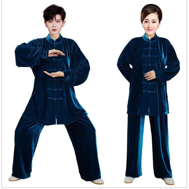 正品新女款2025长冬季中款金丝绒太服武术服极晨练男秋冬太极拳练