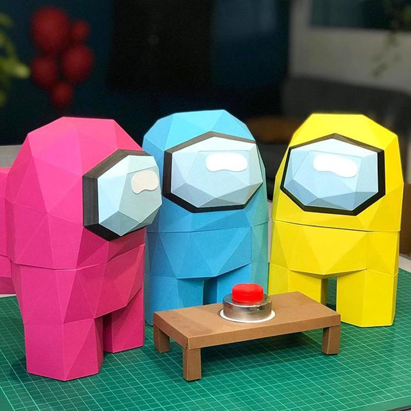 3款在我们当中有内鬼太空狼人杀周边3D立体DIY手工纸艺模型