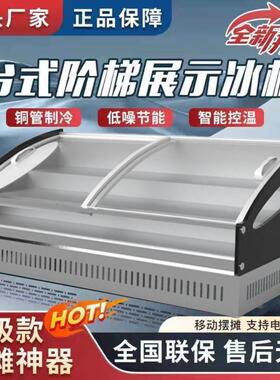 台式阶梯冷藏展示柜夜市三轮车摆摊移动冰柜商用熟食炸串点菜柜