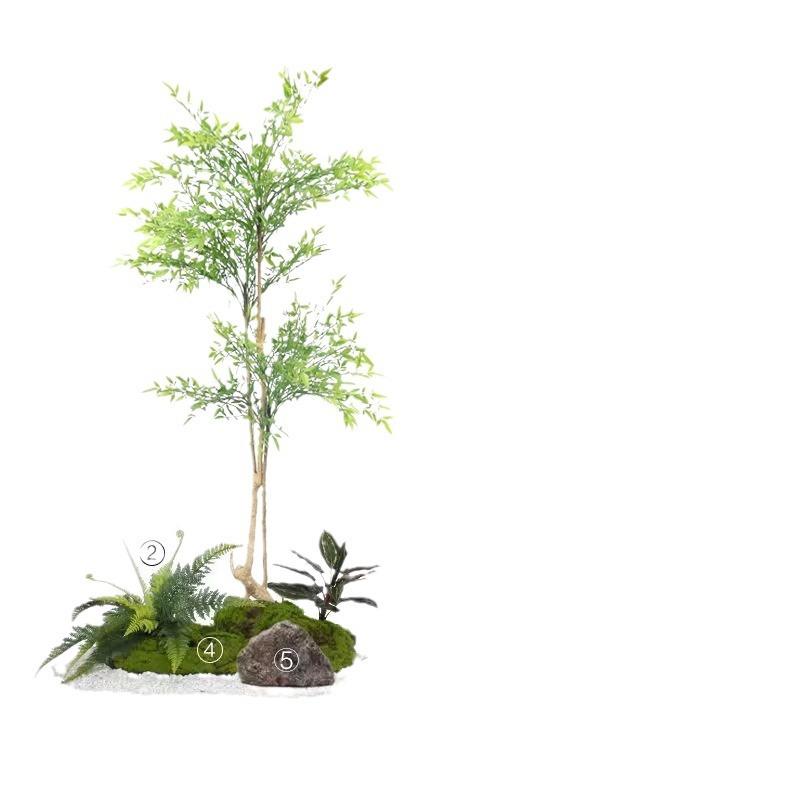 室内仿真绿植造景大型景观植物装饰商场酒店楼梯下假树仿真植物