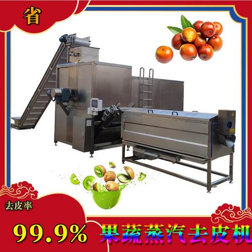 工业级稳定型西红柿蒸汽去皮机 番茄加工线 无间断作业 效量产
