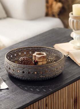 宫廷仿古工风品摆件物桌面镂空A3126雕花水果艺托盘组合套装杂收