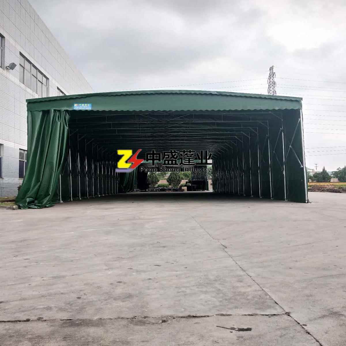 广东厂家大型推拉蓬伸缩蓬户外大排档帆布移动雨篷深圳仓库停车棚